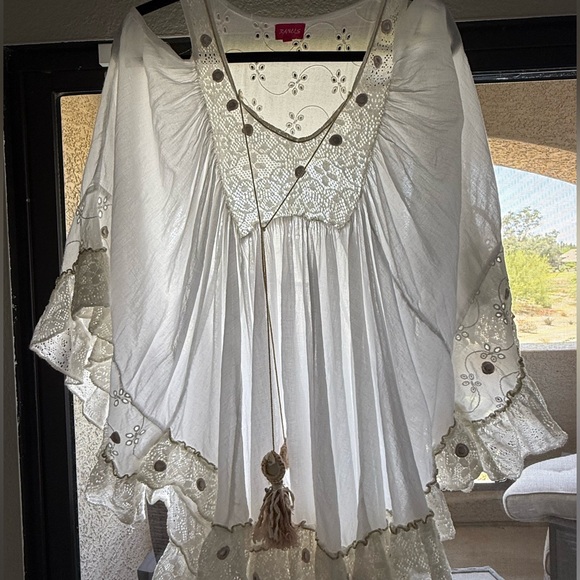 Boho Beach Poncho Cover up - Picture 1 of 12
